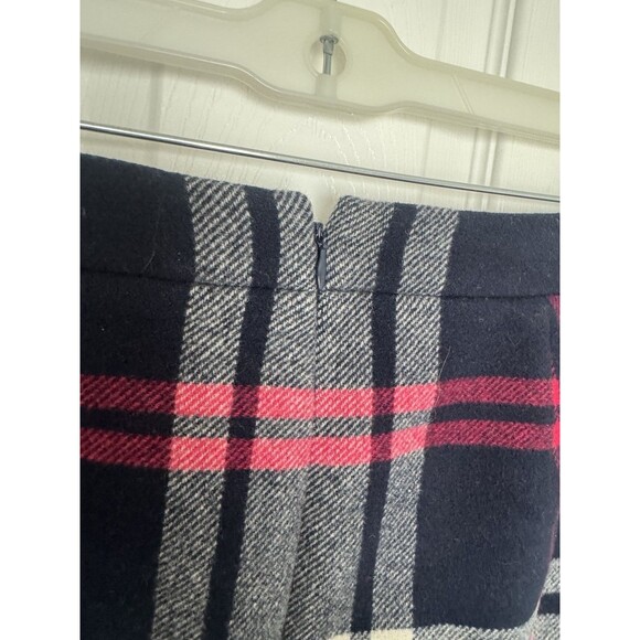 J.Crew Womens Wool Double-serge White Blue Red Mini Skirt Size 4 Womens - Picture 6 of 6